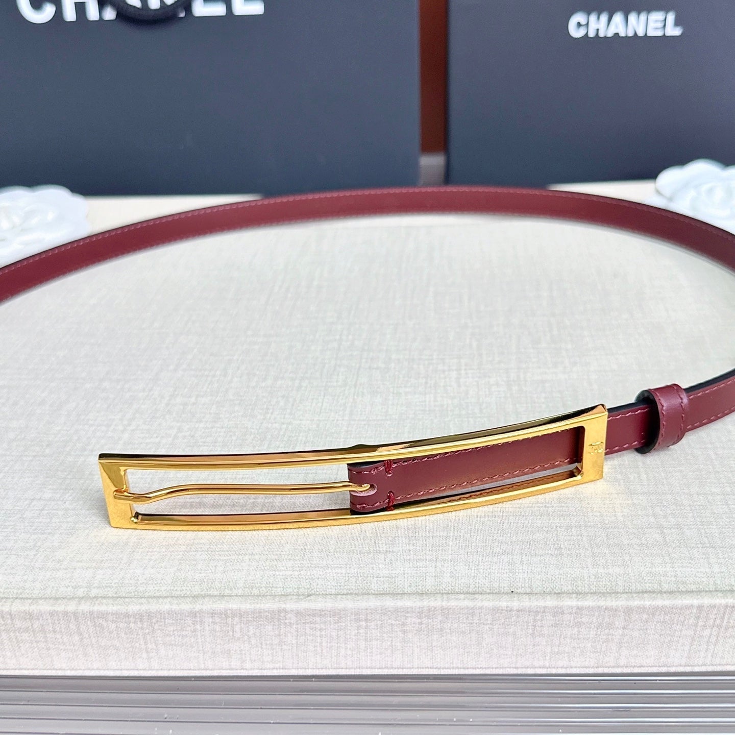 CC Métiers d’art 2026 1.5cm Burgundy Belt Leather 211435