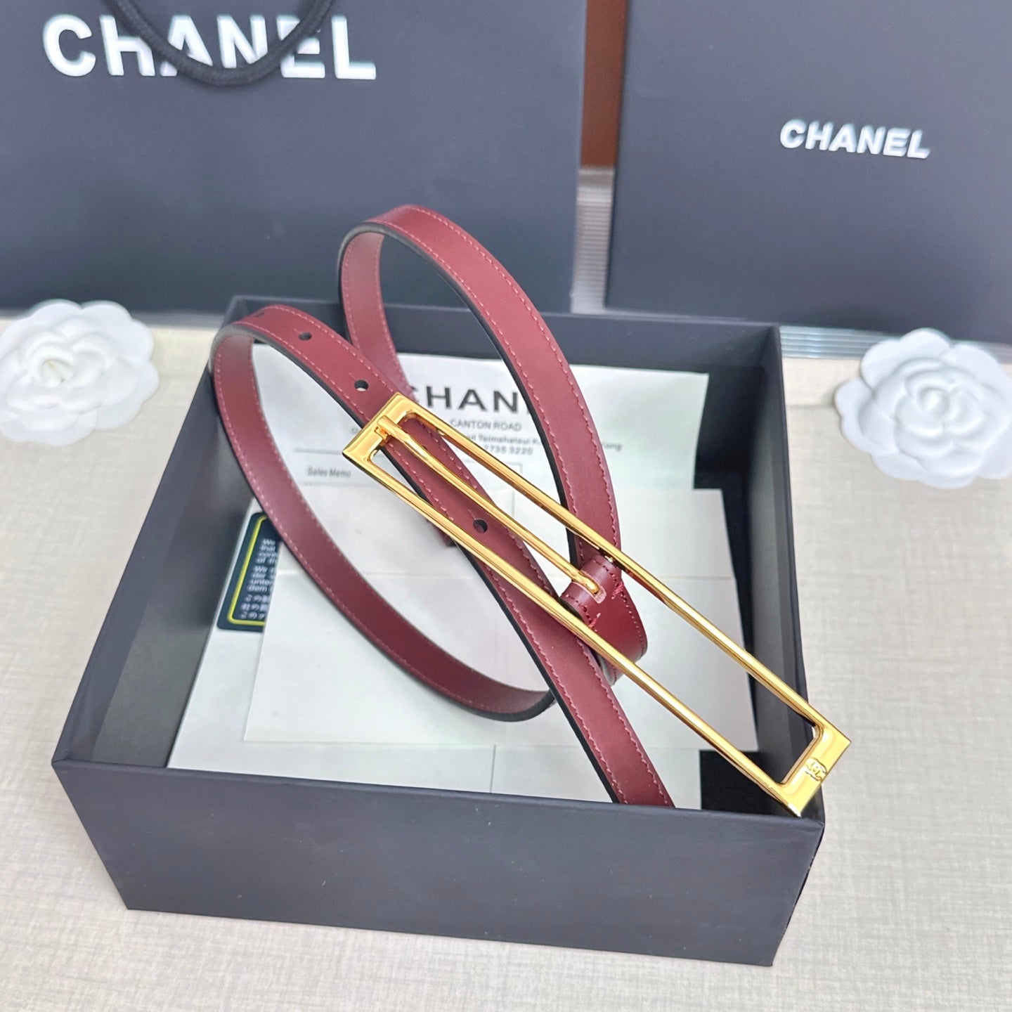 CC Métiers d’art 2026 1.5cm Burgundy Belt Leather 211435