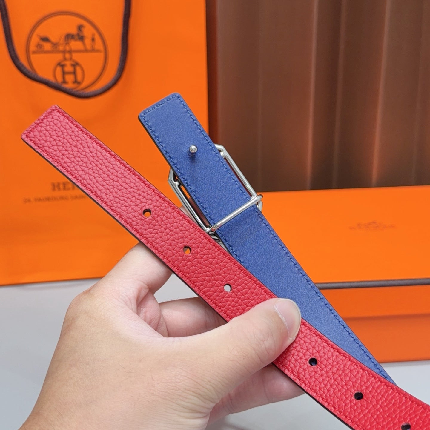 HM Reversible 2.5cm Belt Leather 212400