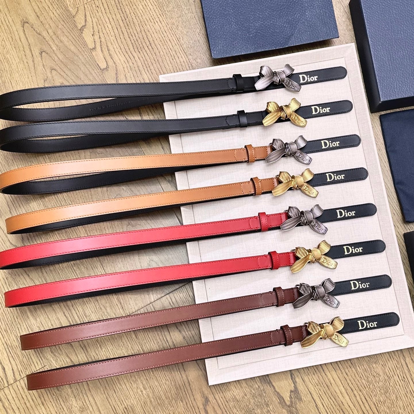 CD Diorissimo Bow Belt 2cm Leather 212526
