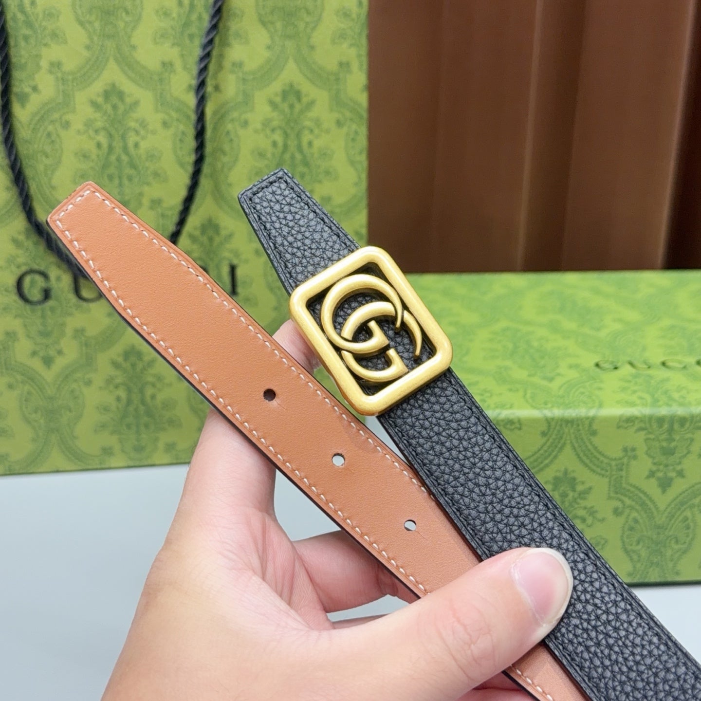 GG Marmont Reversible 2.5cm Belt Leather 213010