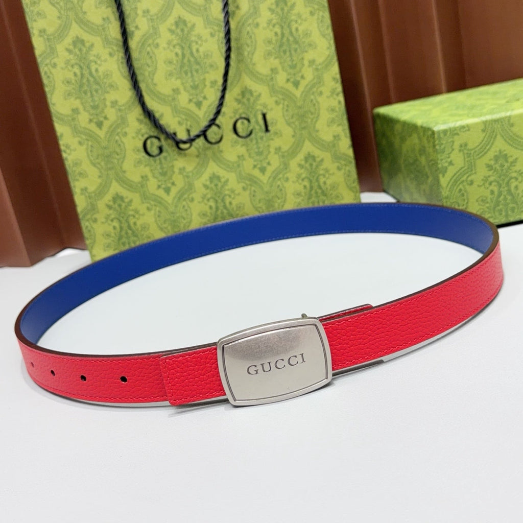 GG Reversible 2.5cm Belt Leather 213035