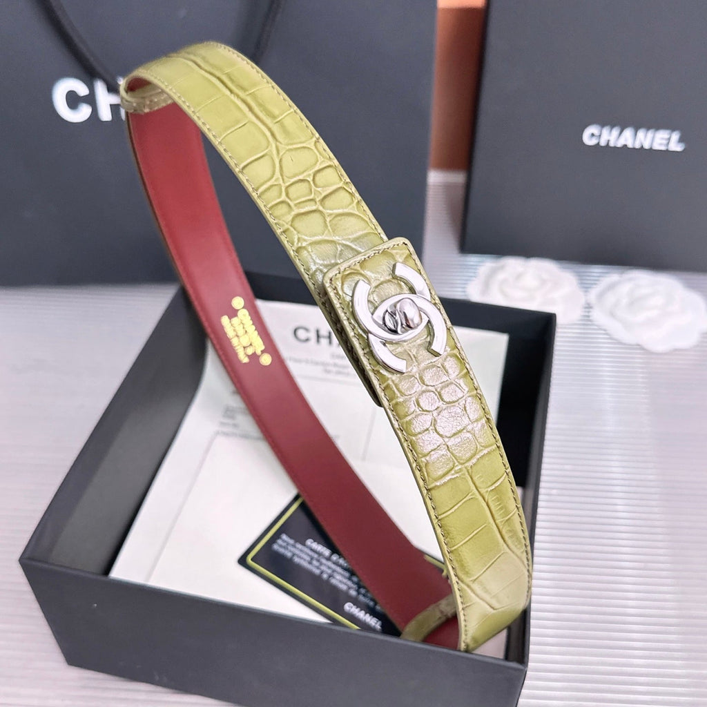 CC 26FW 3cm Belt Khaki Calfskin 213120