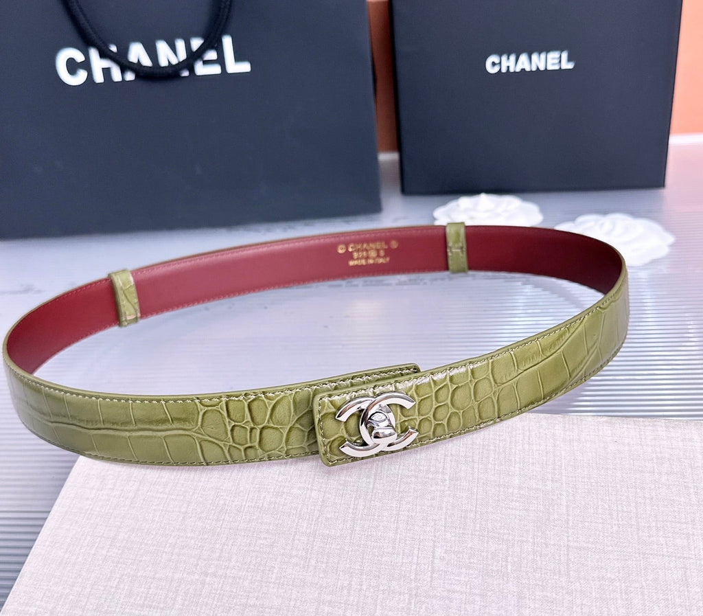 CC 26FW 3cm Belt Khaki Calfskin 213120
