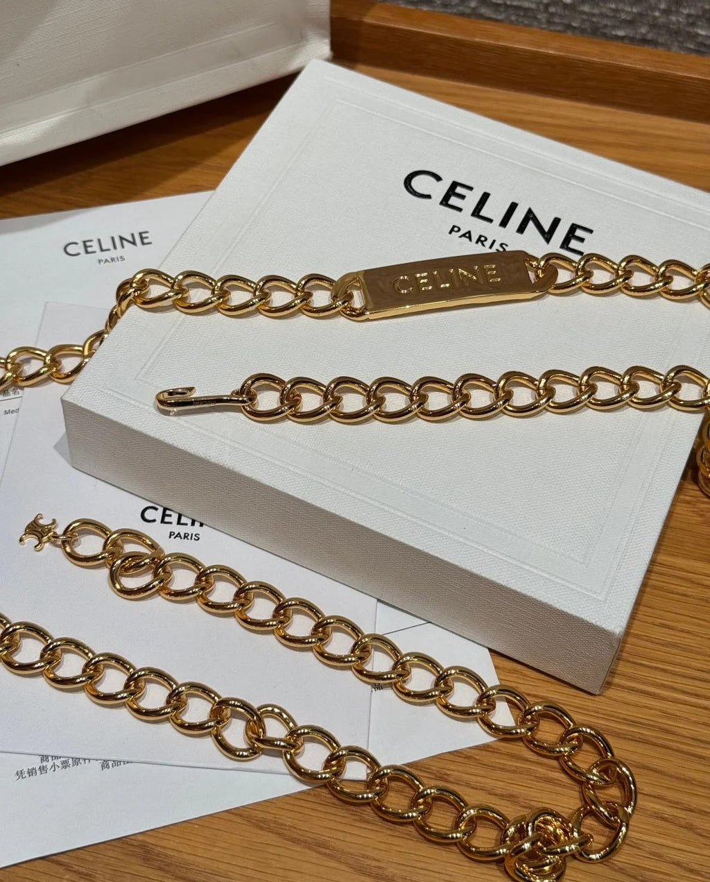 CL 2026 Gold Nameplate Chain Belt