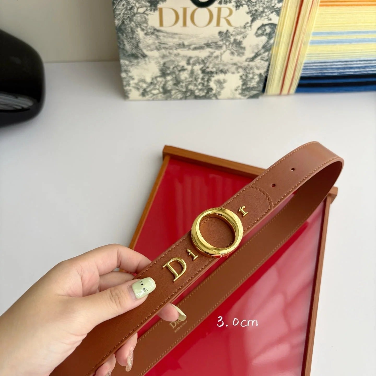 CD 2026 My Dior Belt 3.0cm Smooth Calfskin 116705