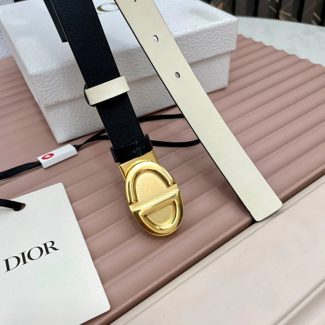 CD 2026 Montaigne Reversible Belt 2cm Smooth Cowhide Leather