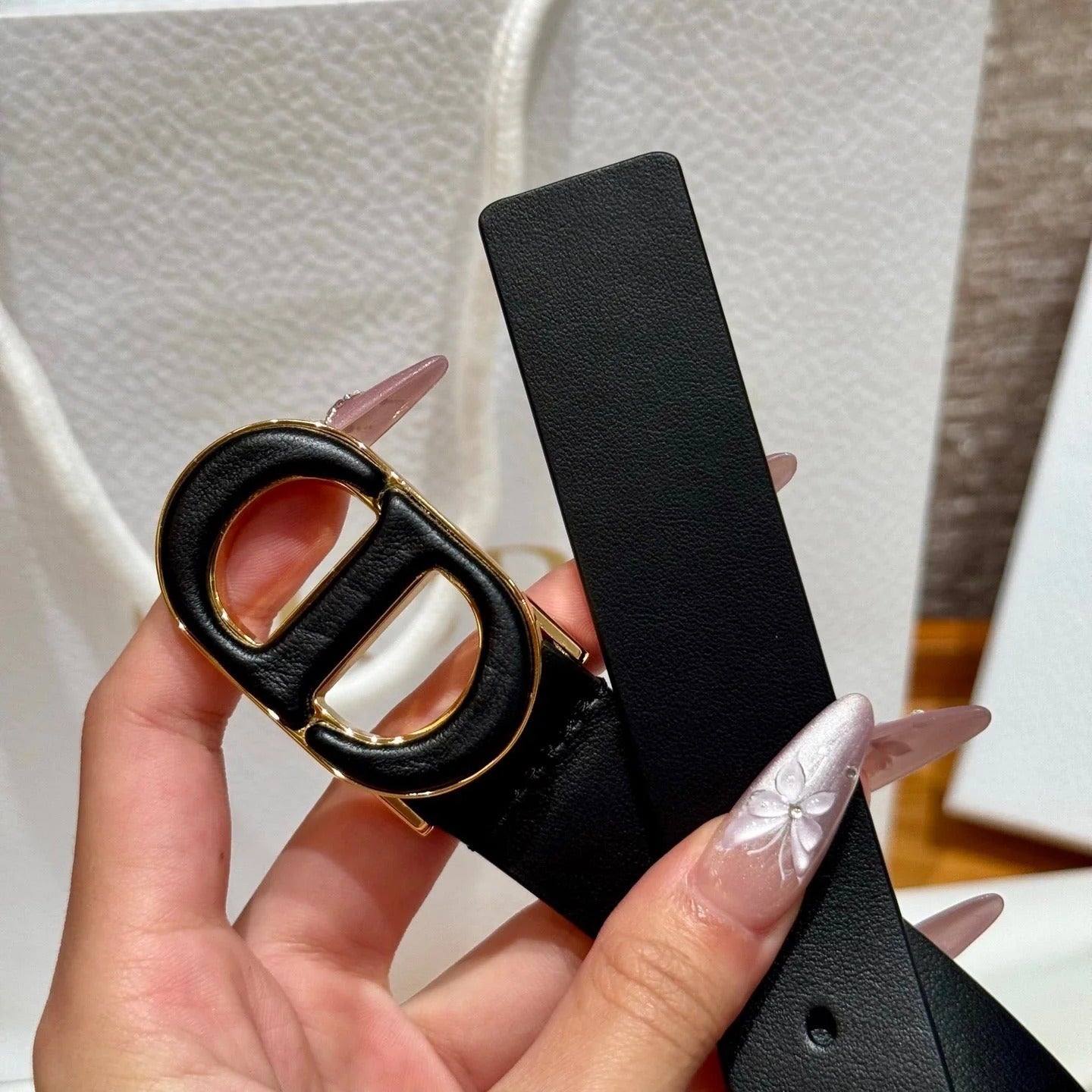 CD 2026 Reversible Saddle Belt 2.5cm Smooth Calfskin
