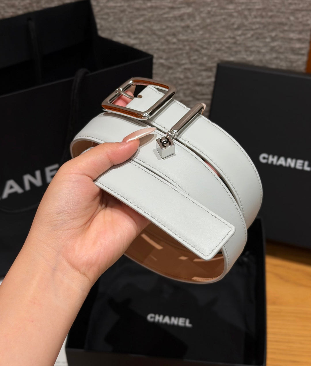 CC 3.0cm 2026 Métiers d'art Belt White Calfskin 209285