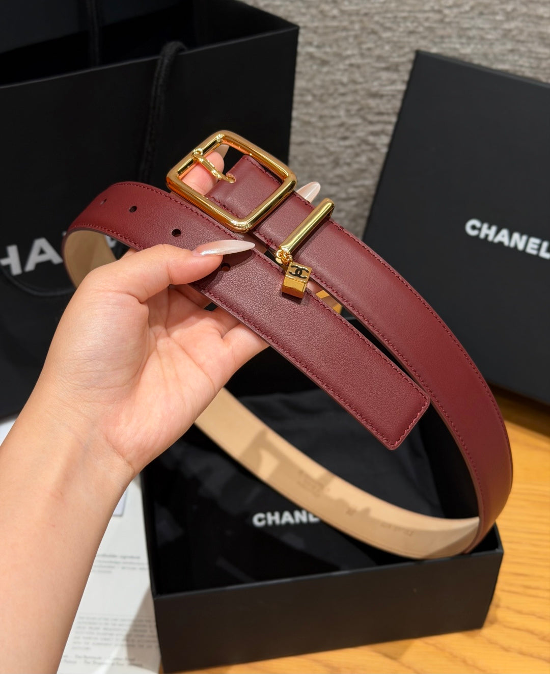 CC 3.0cm 2026 Métiers d'art Burgundy Gold Calfskin 209277