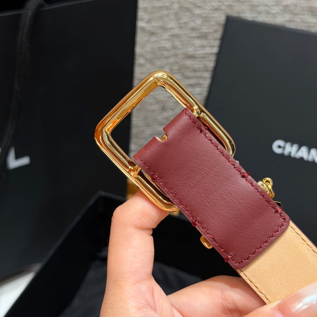 CC 3.0cm 2026 Métiers d'art Burgundy Gold Calfskin 209277