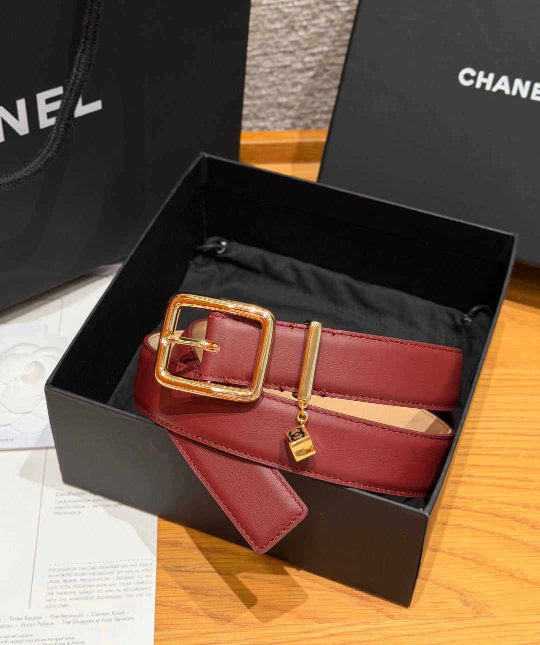 CC 3.0cm 2026 Métiers d'art Burgundy Gold Calfskin 209277