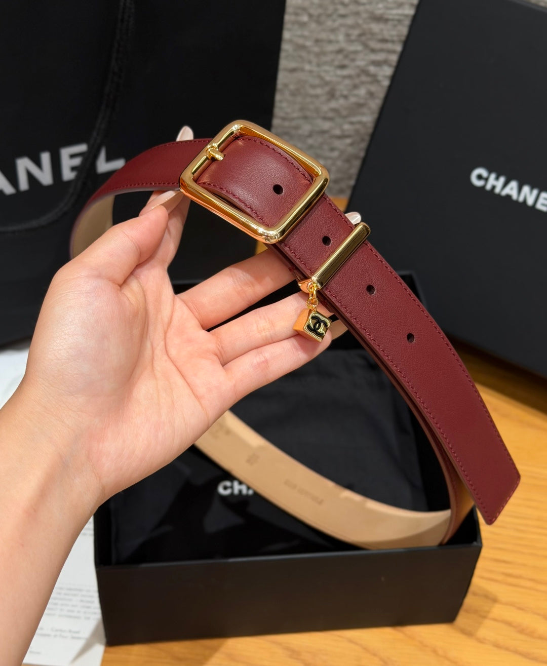 CC 3.0cm 2026 Métiers d'art Burgundy Gold Calfskin 209277