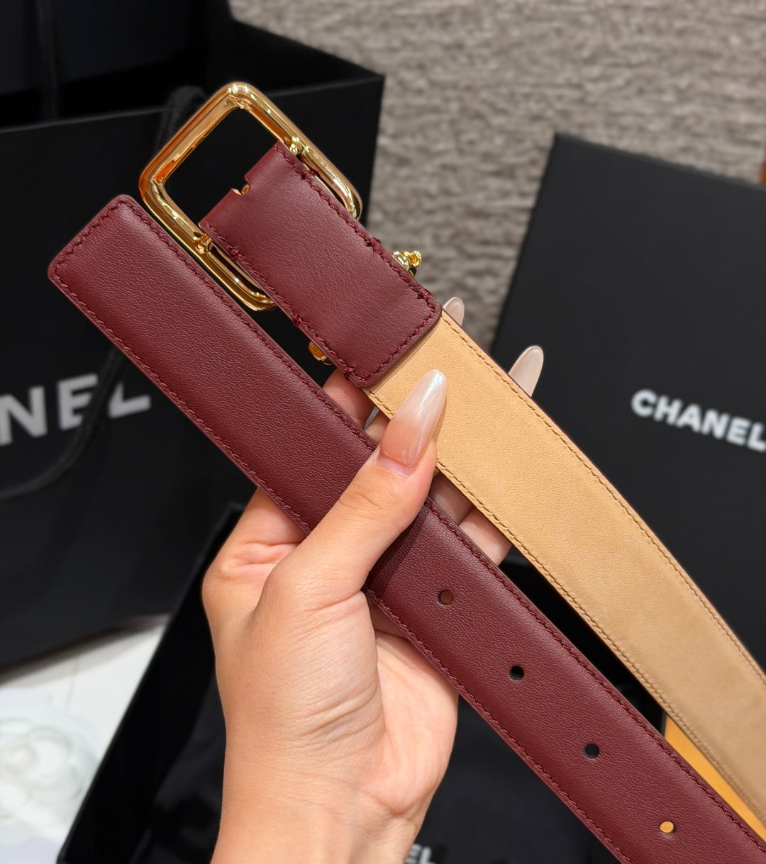 CC 3.0cm 2026 Métiers d'art Burgundy Gold Calfskin 209277
