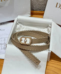 CD 2026 Hand-woven Calfskin Belt 20mm With Braided Rope Trim