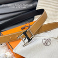 HM NEO TANDEM 32MM REVERSIBLE BELT COPPER BROWN AND BLACK LEATHER BLACK HARDWARE