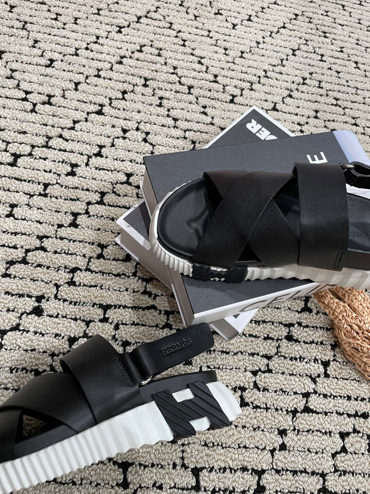 HERMES ELECTRIC SANDAL BLACK CALFSKIN