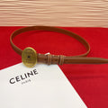 Celine Teen Maison Belt 2.5cm Brown Gold Calfskin 201445