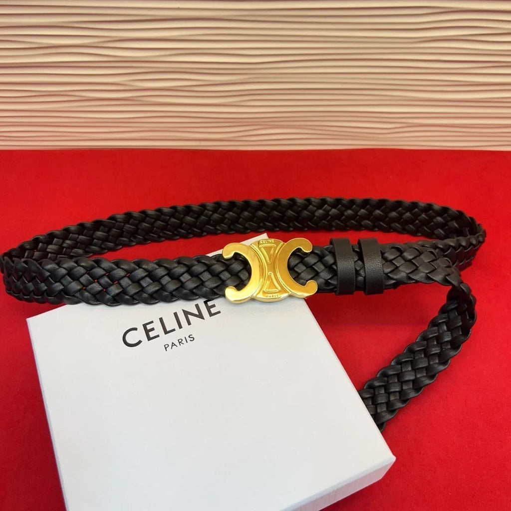 CL 2026 Arc de Triomphe Belt 3.0cm Braided Leather