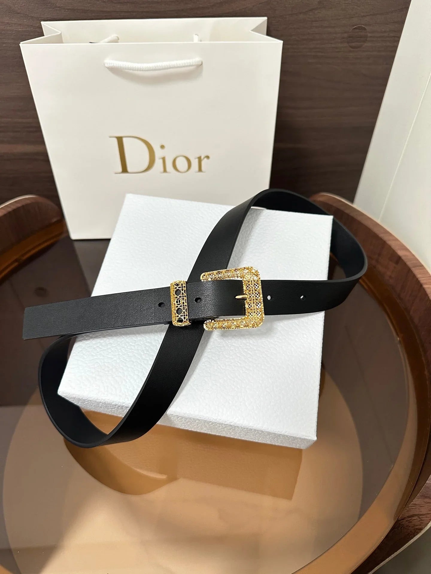 CD 2026 Cannage Belt 2.5cm Smooth Calfskin