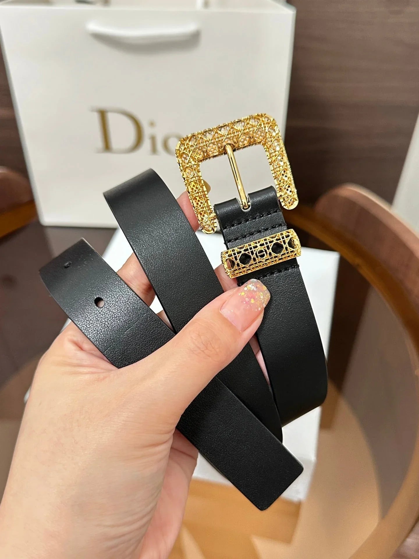 CD 2026 Cannage Belt 2.5cm Smooth Calfskin