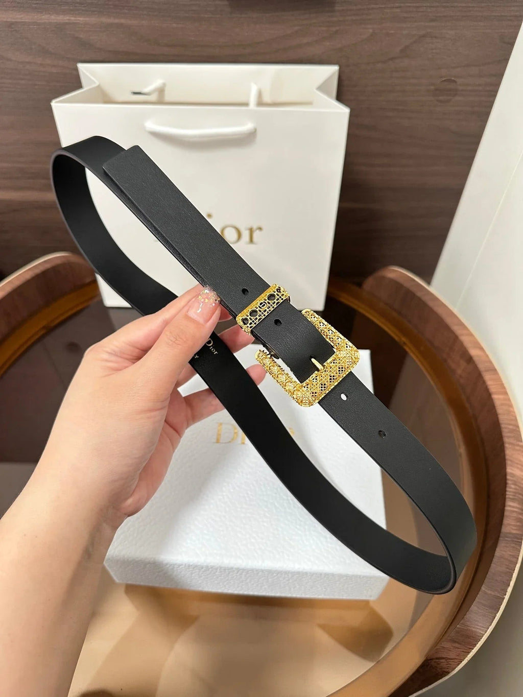 CD 2026 Cannage Belt 2.5cm Smooth Calfskin