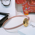 Celine Teen Maison Belt 1.3cm Light Pink Gold Calfskin 203748