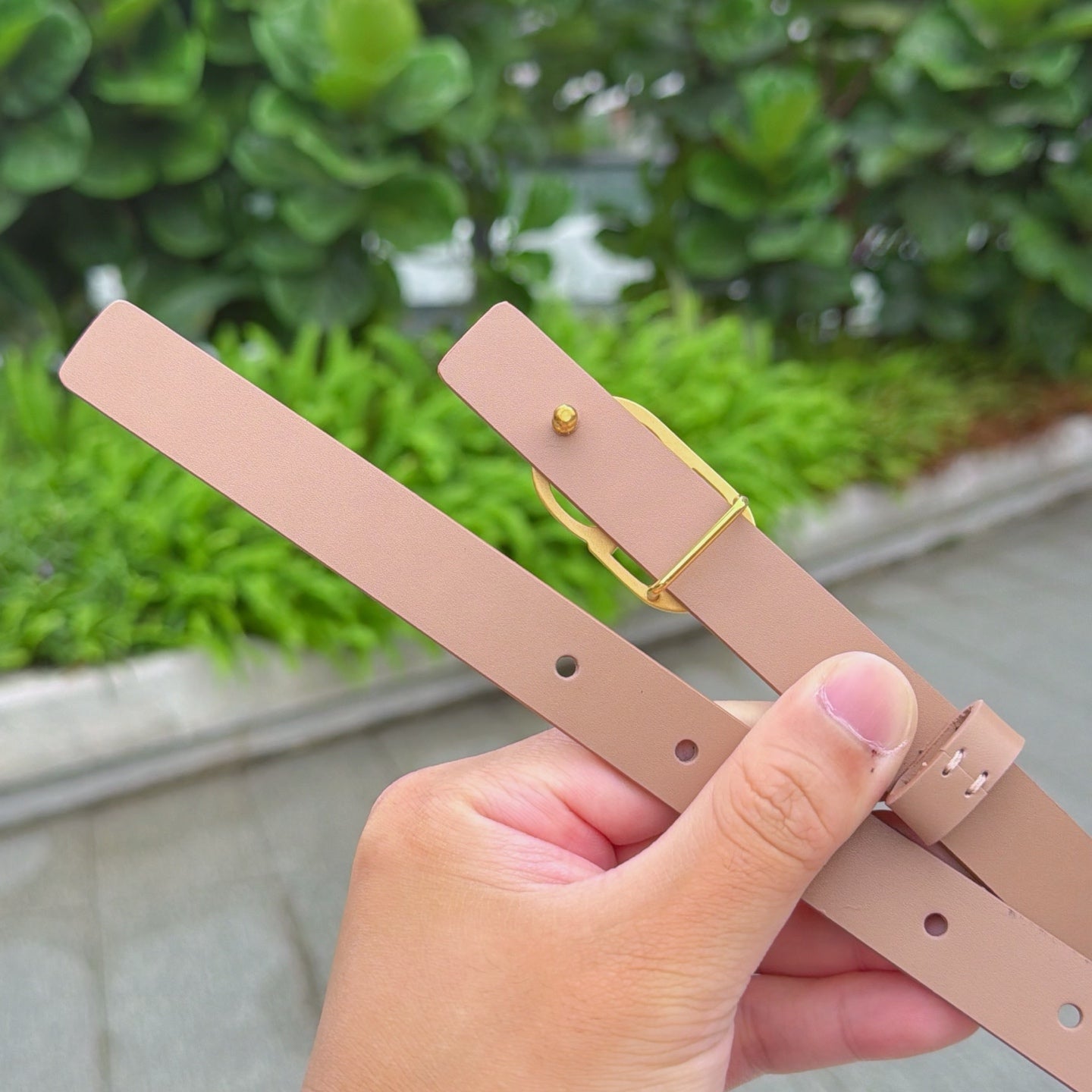 CD 2cm Icon Belt Muted Pink Gold Calfskin 203160