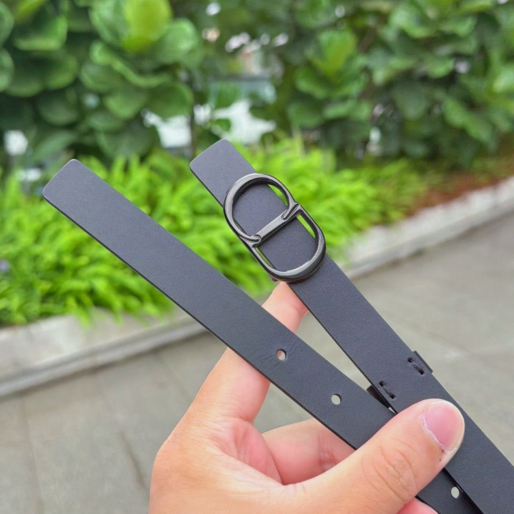 CD 2cm Icon Belt Muted Full Black Calfskin 203157