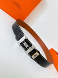 HM Constance Belt 38mm Black Brown Cowhide Gold Buckle 620048