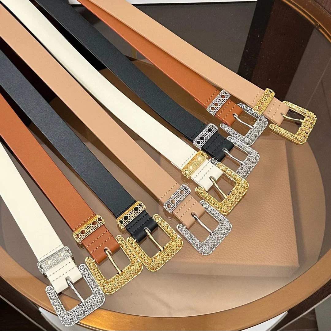 CD 2026 Cannage Belt 2.5cm Smooth Calfskin