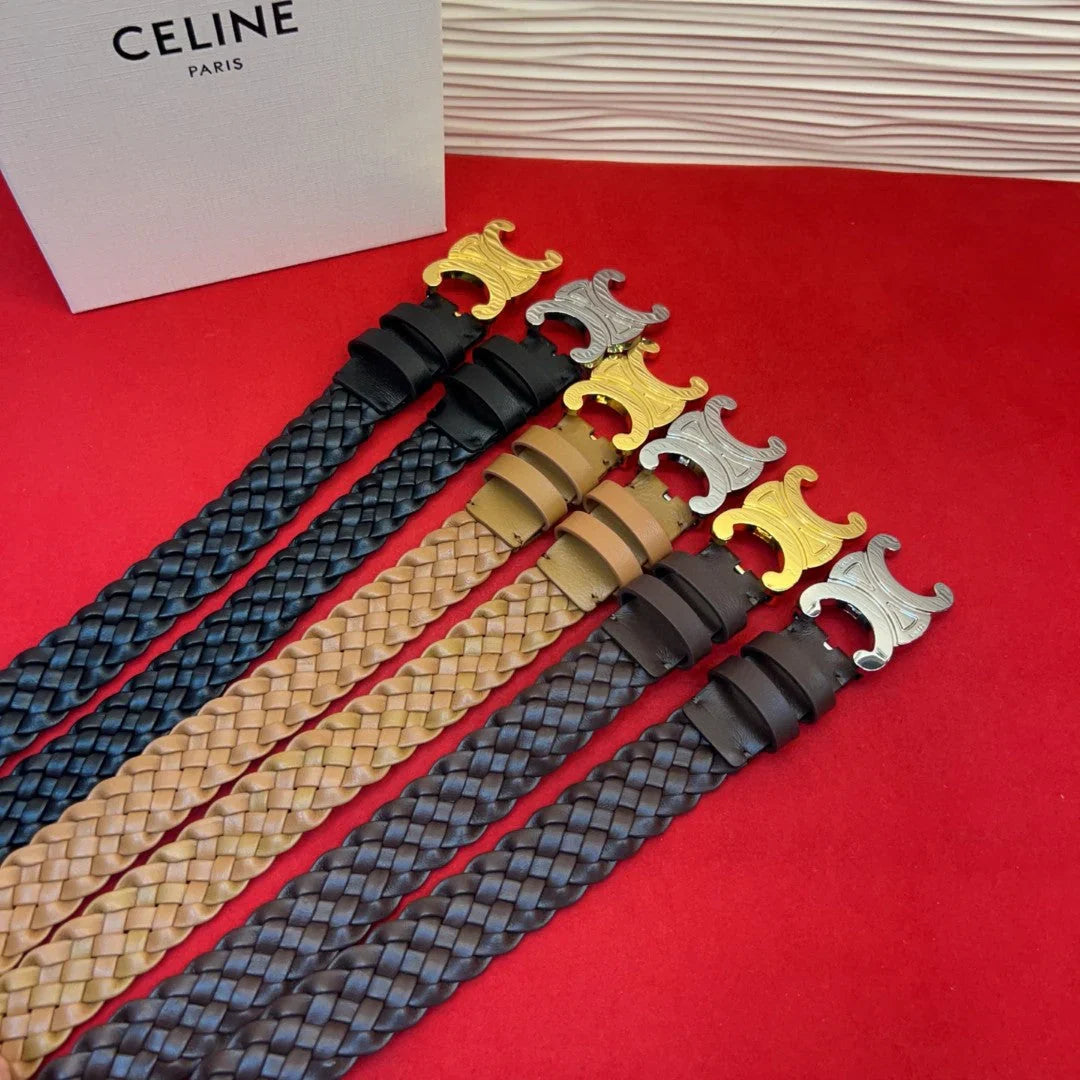 CL 2026 Arc de Triomphe Belt 3.0cm Braided Leather