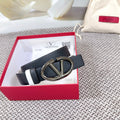 The Bold Edition Reversible Belt 30mm Black White Grained Calfskin Black Buckle