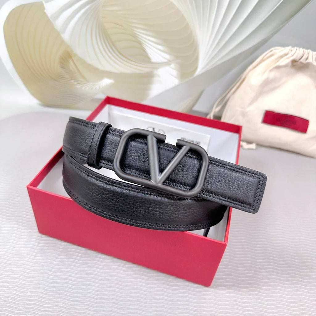 Vlogo Edition Belt 34mm Black Calfskin Black Buckle