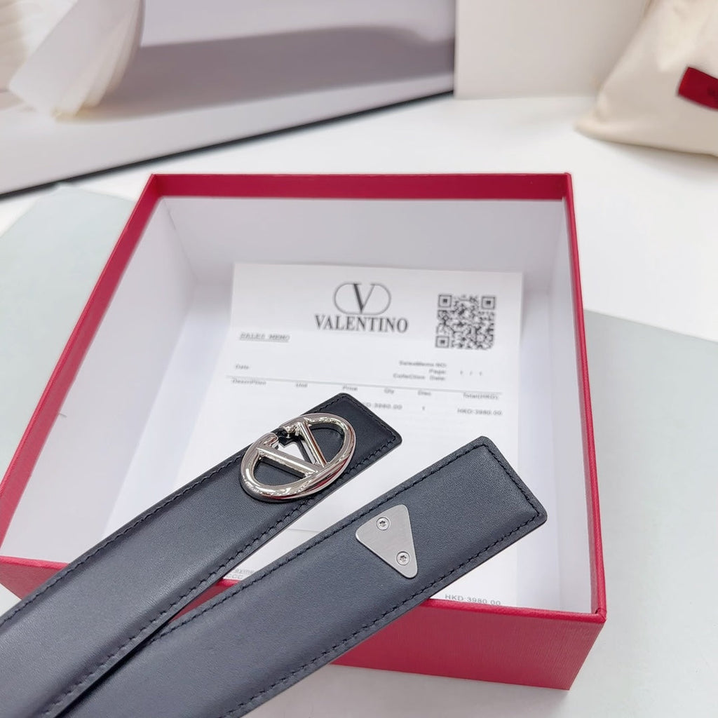 The Bold Edition Belt 30mm Black Calfskin Silver Buckle