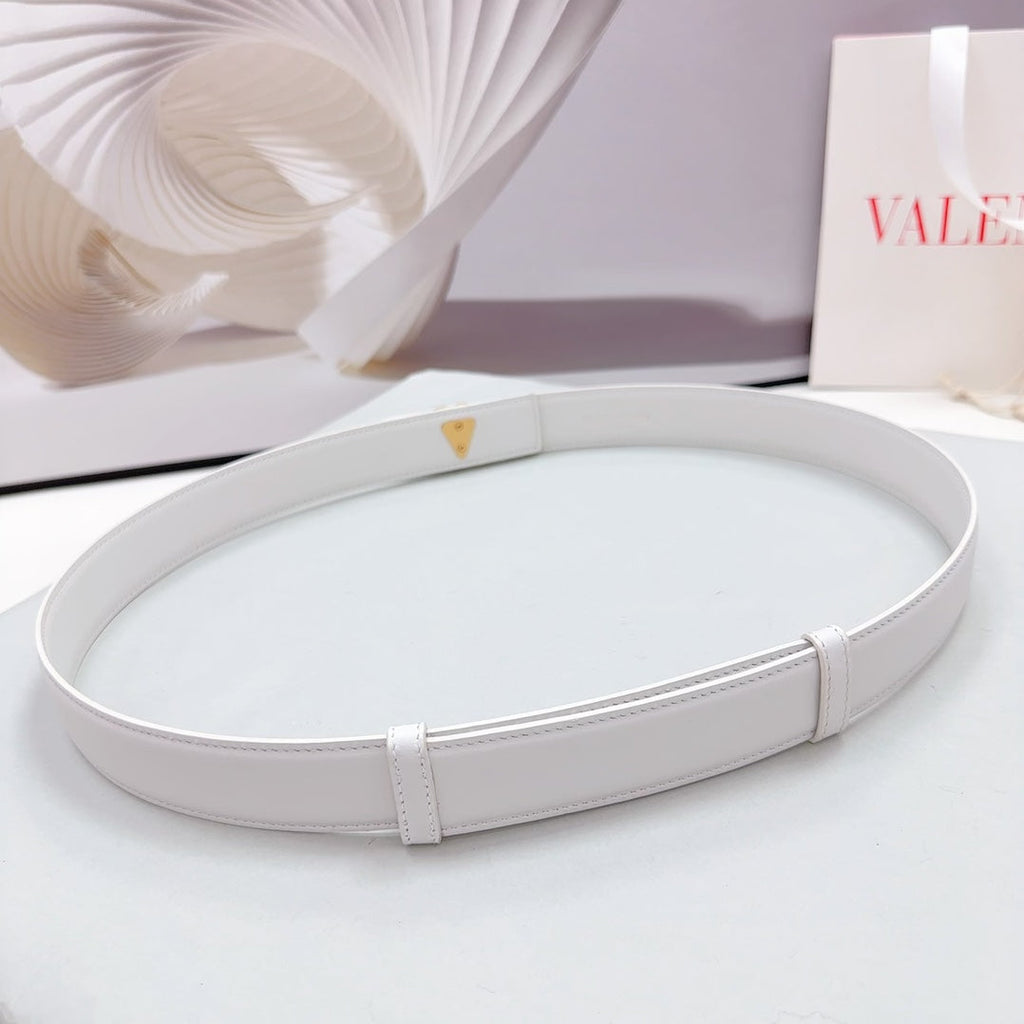 The Bold Edition Belt 30mm White Calfskin Gold Buckle