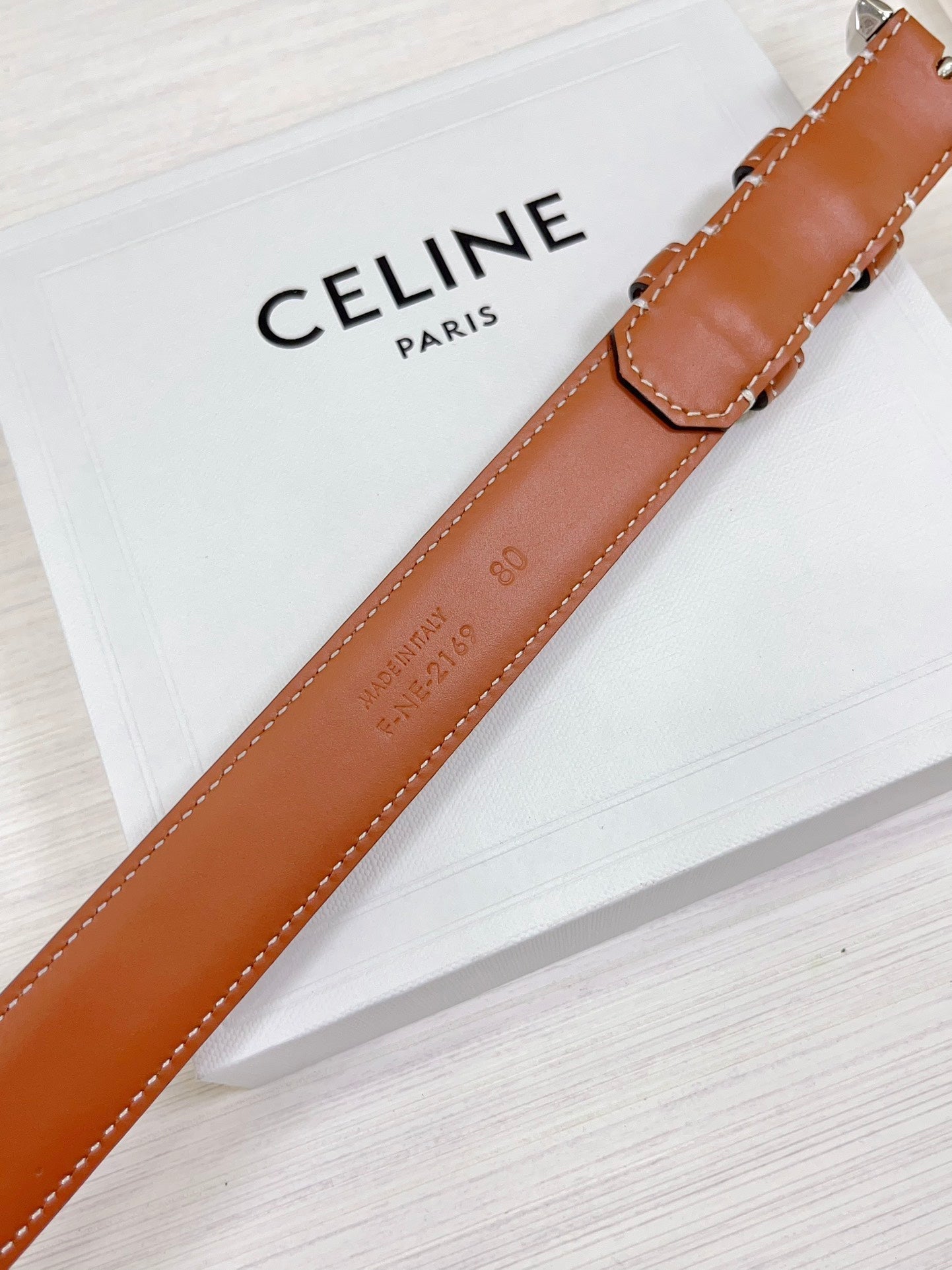 CEL Silver Western 25mm Belt Brown Cowhide 181046