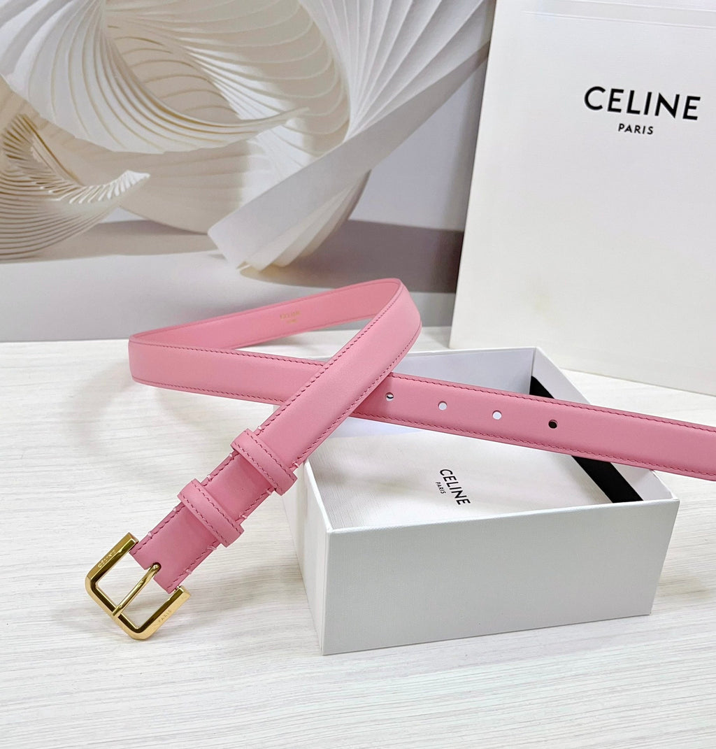 CEL Gold Western 25mm Belt Pink Cowhide 181045