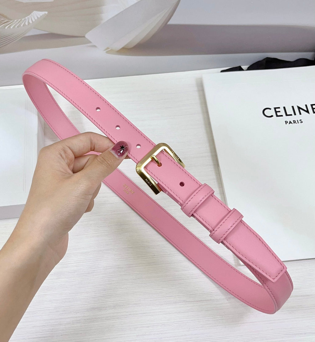 CEL Gold Western 25mm Belt Pink Cowhide 181045