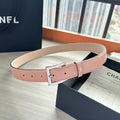 CC Belt 3cm Light Pink Sliver Cowhide 202807