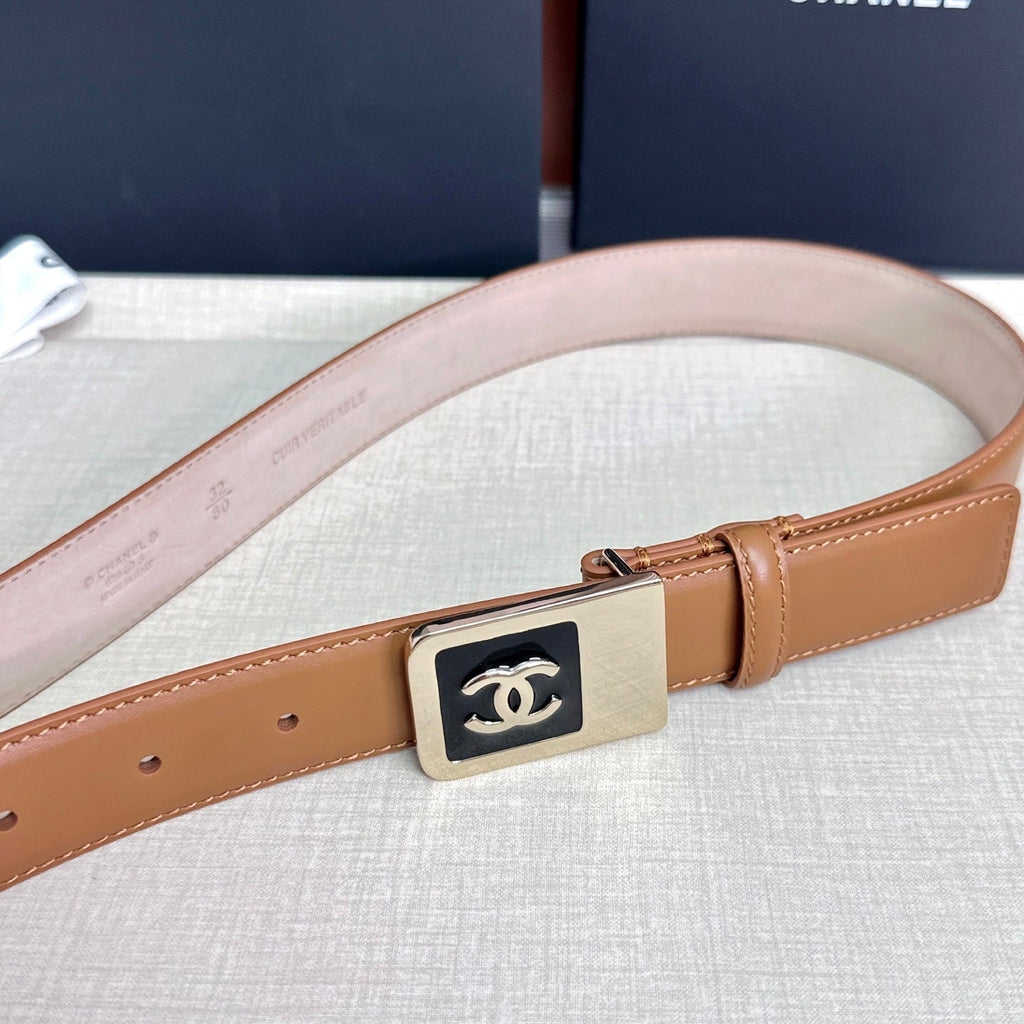 CC 3.0cm Belt Tan Lambskin 209358