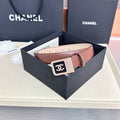 CC 3.0cm Belt Brown Lambskin 209359