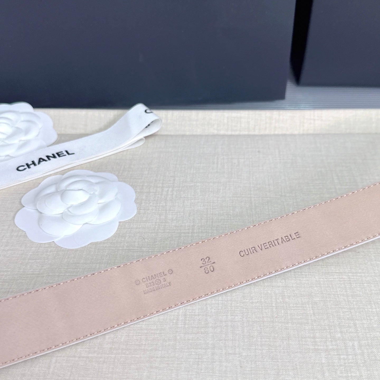 CC 3.0cm Belt White Lambskin 209360