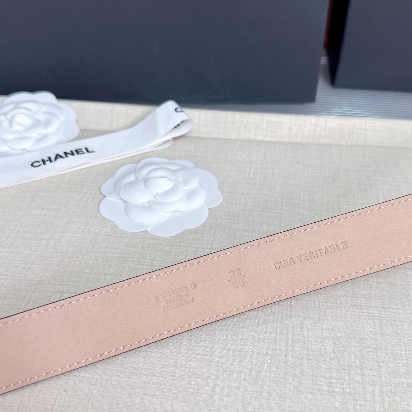 CC 3.0cm Belt Light Pink Lambskin 209361