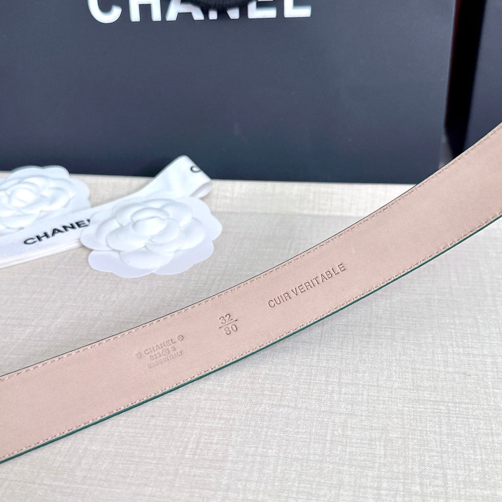 CC 3.0cm Belt Green Crocodile-Embossed 209365