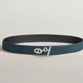 HM Yachting Buckle Belt 32mm Prussian Blue Black Leather 187514