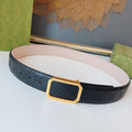 Gucci Signature Belt Gold Buckle 40mm Black Embossed Leather
