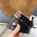 CL Sliver 25mm Triomphe Belt Black Cowhide 616411