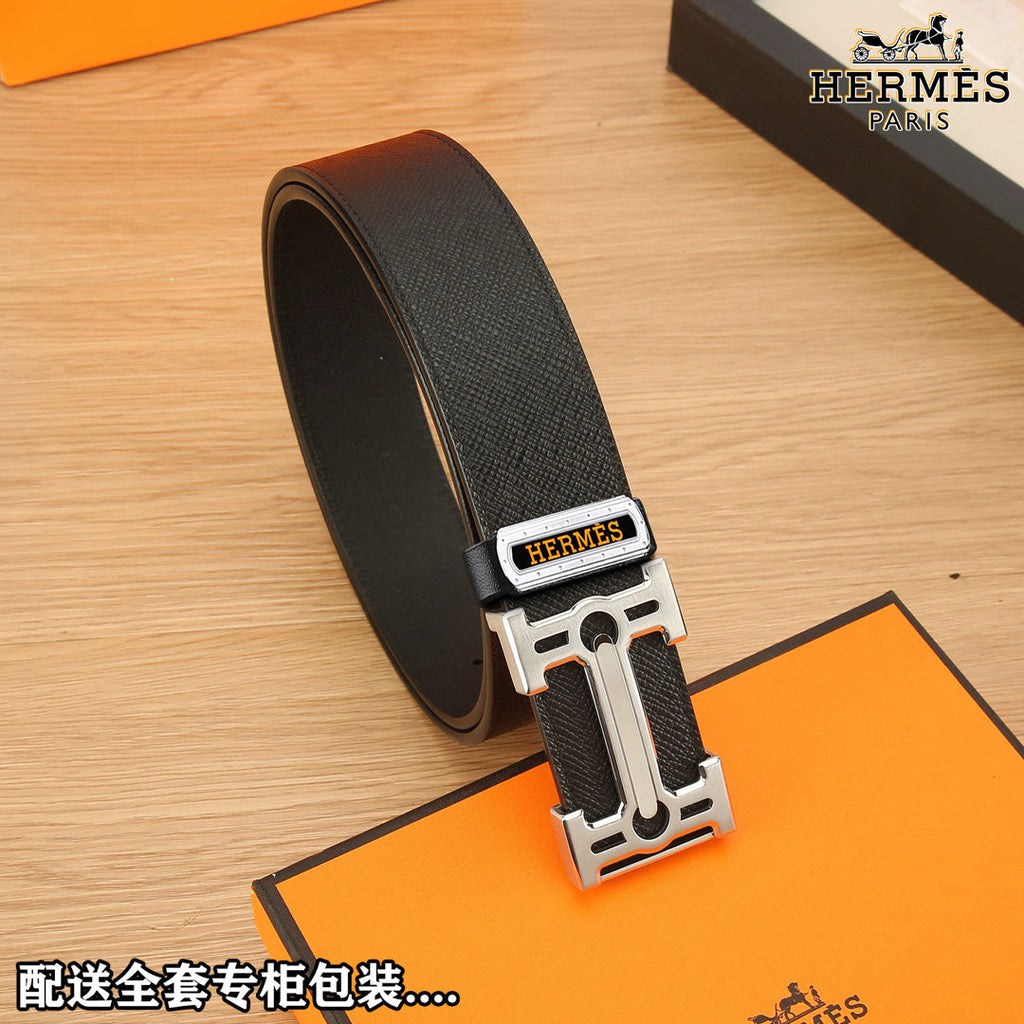 HM Constance Belt 38mm Black Togo Leather 619663