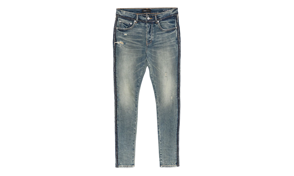 Skinny Shadow Seam Coated Jeans "Dark Indigo" P001 STKD424